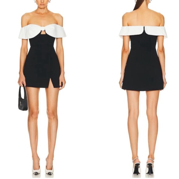 Self-Portrait Dresses & Skirts - self-portrait Crepe Bow Mini Dress Black